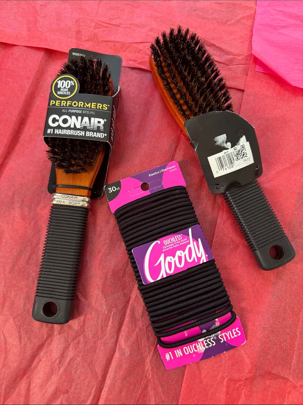 Women’s  or men’s Boar Bristle Styling Brush — Black Handle with Brown Bristles